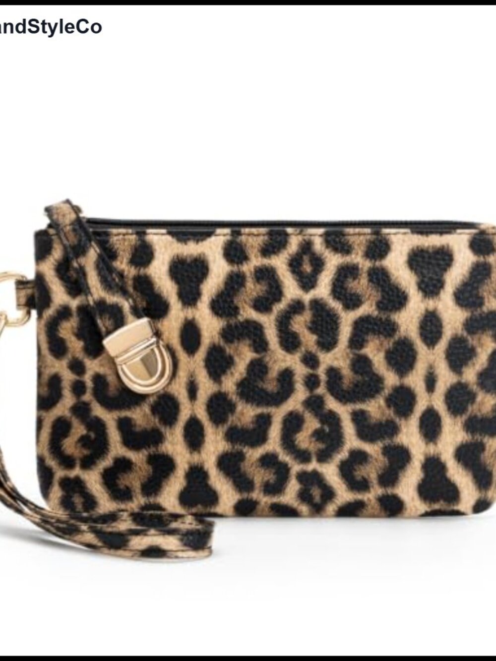 PU Leather Leopard Print Wristlet Clutch for Women - Small Handbag with